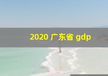 2020 广东省 gdp